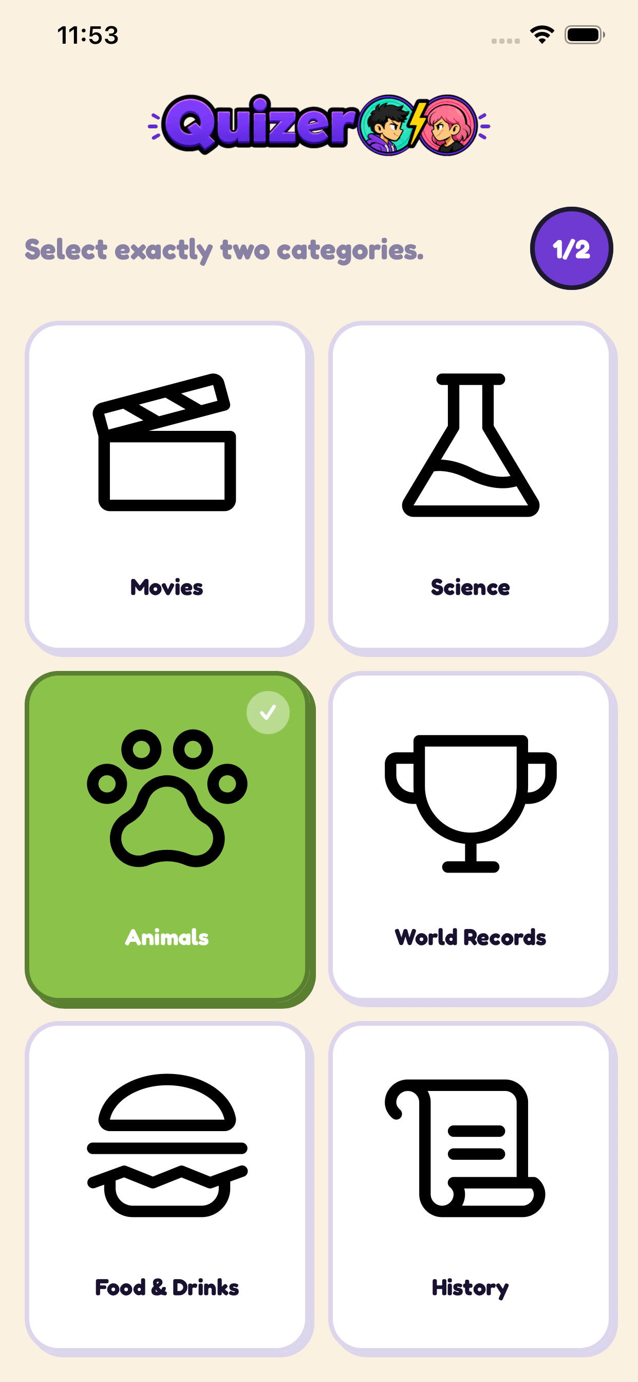 Quizeroo app screenshot 2